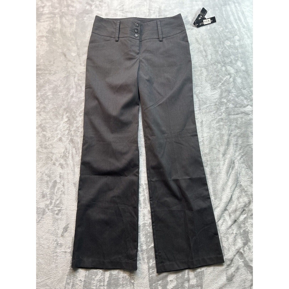 New BCX Cambridge Dress Pant Women Sz 9 Grey Mid Rise Boot Cut Office Siren Work